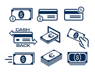 Simple Set of Money Related Vector Line Icons