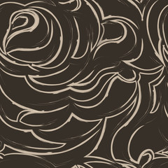 Fototapeta premium brown seamless pattern of spirals and curls. Decorative ornament for background.