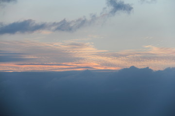 mountain, fog, dawn, mountains, blue, morning, dusk, evening, light