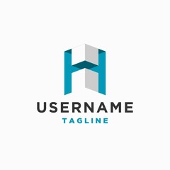 Fototapeta premium letter H logo design inspiration . letter H logo template . letter H with 3d style . 3d logo template . building architecture business logo