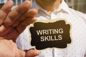Conceptual sign showing hand written text Writing Skills