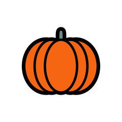 Pumpkin icon vector, pumpkin sign isolated on white background