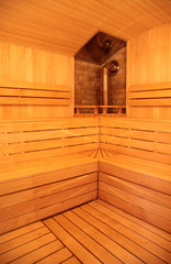Fototapeta na wymiar Wooden Sauna