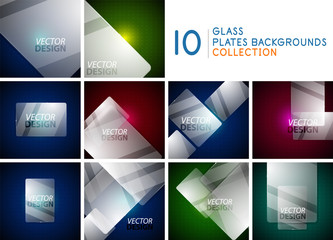 Transparent glass plate frame border background set