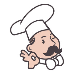 Chef dish meal bakery pastry mascot logo illustration