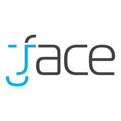 Face word play typographic logo icon vector