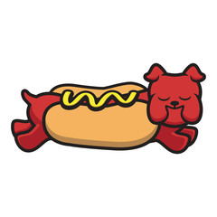 HOT DOG gourmet logo vector illustration