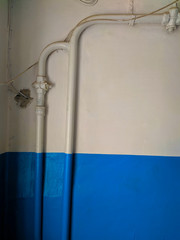 Wall Blue and White House