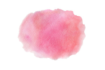 Abstract watercolor pastel delicate pink textured background on a white isolated background