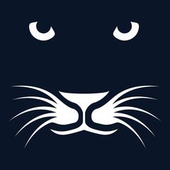 Panther Head eyes and mustache logo icon vector illustration