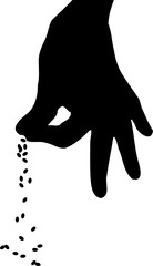 planting new trees - a hand spreading seeds