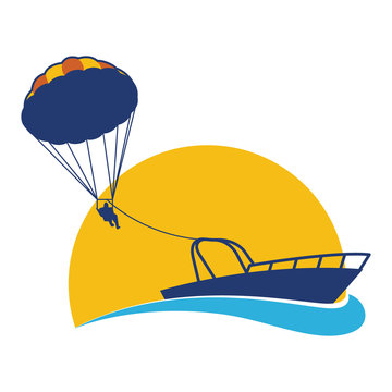Para-sailing adventure logo icon vector illustration
