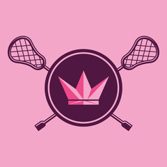 Royal Lacrosse woman team emblem logo vector