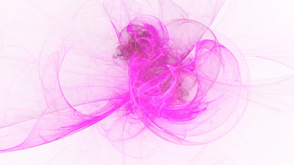 Obraz na płótnie Canvas Abstract transparent pink crystal shapes. Fantasy light background. Digital fractal art. 3d rendering.