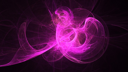 Abstract transparent pink crystal shapes. Fantasy light background. Digital fractal art. 3d rendering.