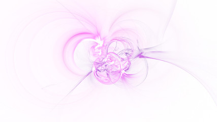 Abstract transparent pink crystal shapes. Fantasy light background. Digital fractal art. 3d rendering.