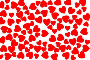 Pattern with hearts for present carts design on white background top view