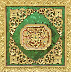 Pattern gold paint in the temple background of thailand