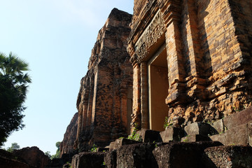 An ancient, dilapidated Khmer temple. Fragments of the temple of Pre Rup.