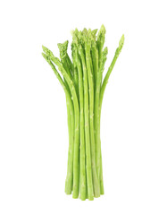 Fresh green asparagus isolated on white with clipping path