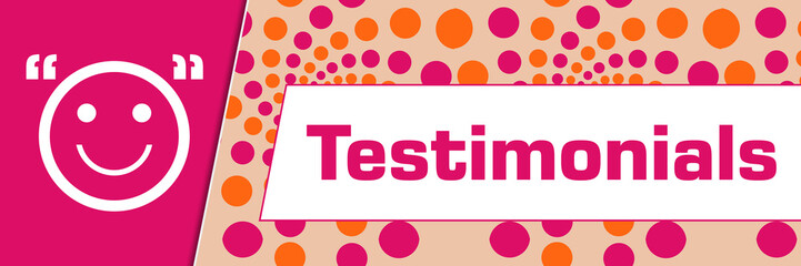 Testimonials Pink Orange Dots Background Symbol 