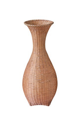 Bamboo vase, weave isolated on white with clipping path