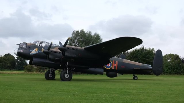 Avro Lancaster heavy bomber showing detail. British world war two aircraft.