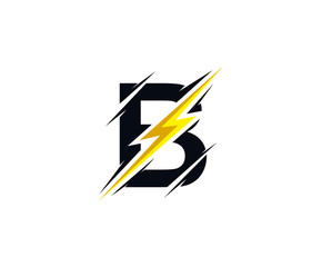 Thunder A Letter icon, flash A electrical logo icon