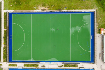 Drone View of Football color Field 