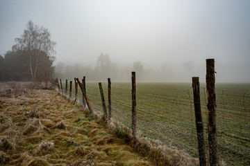 Ogrodzenie za mgłą © SebbPL