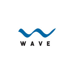 Wave logo design with using W letter initial