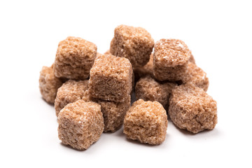 brown sugar isolated on white background. Top view.