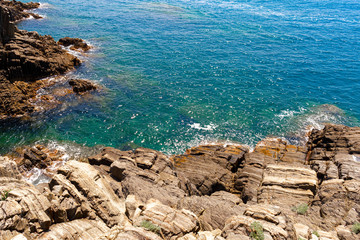 Fototapeta premium Beautiful seascape with rocks Cinque Terre Italy