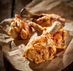 Crispy grilled spicy marinated chicken leg