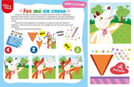 Application Fox and Ice Cream Printable Worksheet