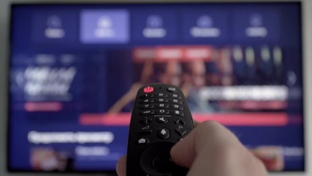 TV screen with smart tv with apps. Online video streaming service. Internet TV. Searching TV Program