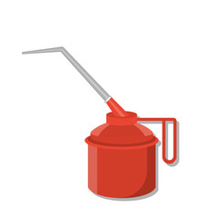 Fototapeta premium Red oilcan for car treatment. vector illustration