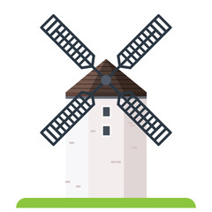 Windmill, flat vector illustration