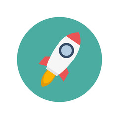 Rocket simple flat icon, vector illustration