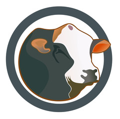 Real cow head design vector eps format