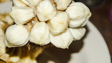 Fruits of Sabah Borneo called Buah Tarap, Timadang or Marang. Close up. Selected focus.