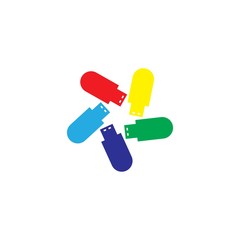 Cable usb logo template vector icon design