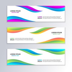 Business Banner Template, Gradient Color, Modern Layout, web header, footer, advertising