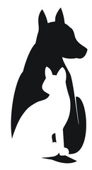 Realistic Pets dogs and cat logo design vector eps format