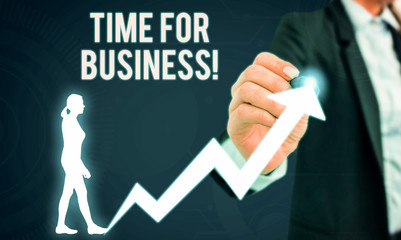 Word writing text Time For Business. Business photo showcasing fulfil transactions within period...