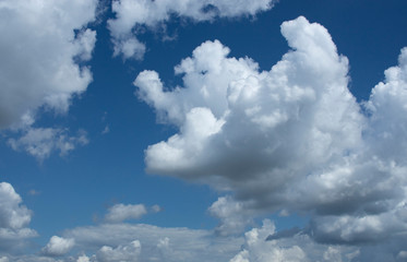 cludsscape wih blue sky white and dark clouds in bavaria