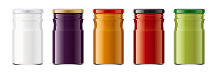 Set of Glass Jar Mockup. 