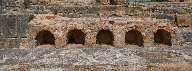 Part of the Roman Ruins of miller on the outskirts of Estoi in the Portuguese Algarve, showing the...