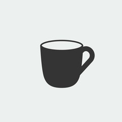 cup vector icon sign illustration grey background