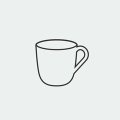 cup vector icon sign illustration grey background